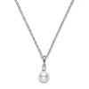 Akoya Cultured Pearl and Diamond Pendant – 18K White Gold