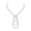 Akoya Cultured Pearl and Diamond Double Row Drop Necklace in 18K White Gold
