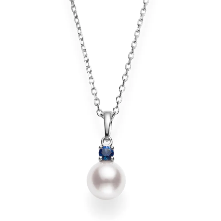 Akoya Cultured Pearl and Sapphire Pendant