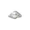 Akoya Cultured Pearl and Diamond Ring in 18K White Gold