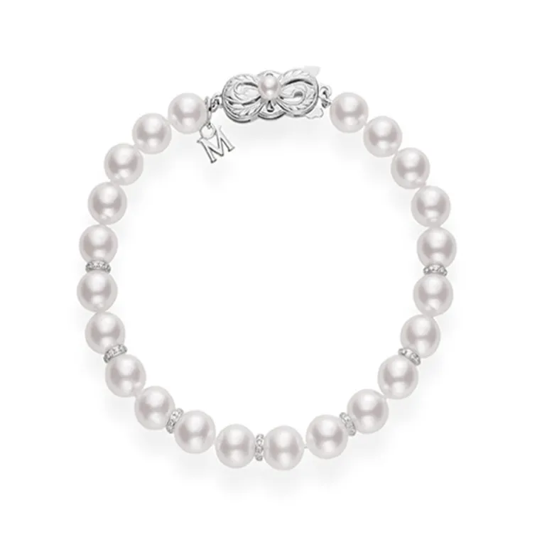 Akoya Cultured Pearl and Diamond Bracelet