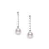 Akoya Cultured Pearl and Diamond Drop Earrings