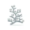 Akoya Cultured Pearl and Diamond Brooch