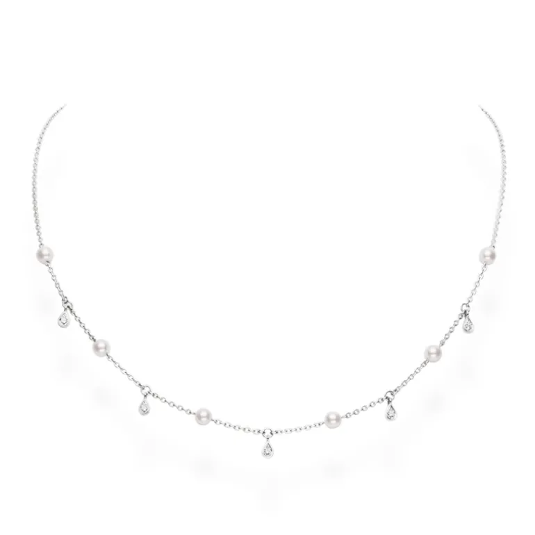Akoya Cultured Pearl and Diamond Necklace