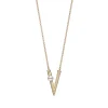 Akoya Cultured Pearl and Diamond V Code Pendant in 18K Yellow Gold