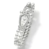 Akoya Cultured Pearl and Diamond Double Row Watch Bracelet in 18K White Gold