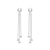 Akoya Cultured Pearl and Diamond Dangle Drop Earrings in 18K White Gold
