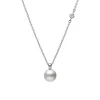 Akoya Cultured Pearl and Diamond Pendant in 18K White Gold