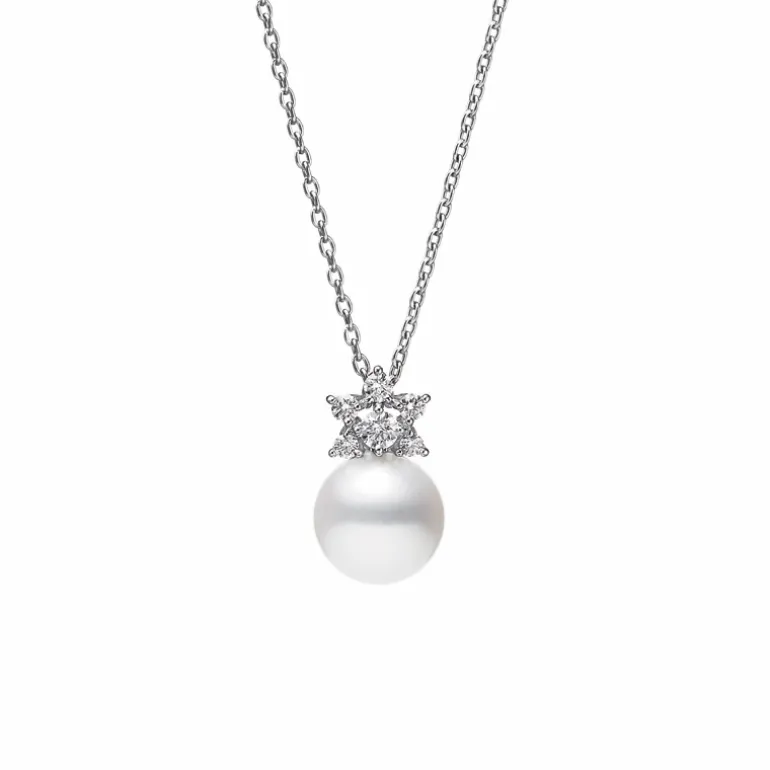 Akoya Cultured Pearl and Diamond Pendant