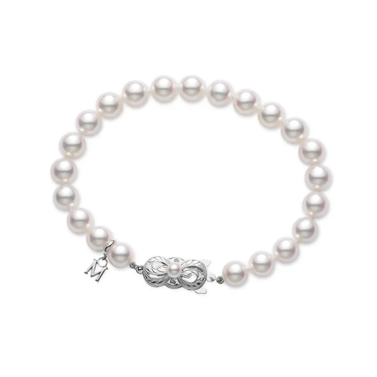 Akoya Cultured Pearl Bracelet in 18K White Gold