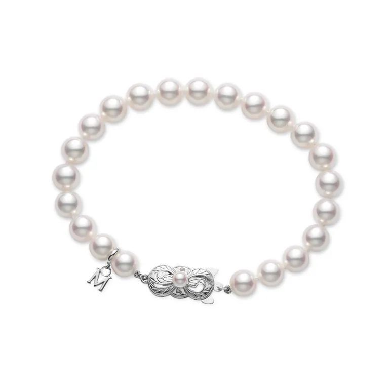 Akoya Cultured Pearl Bracelet in 18K White Gold