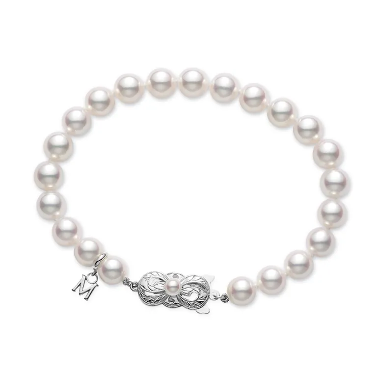 Akoya Cultured Pearl Bracelet in 18K White Gold