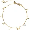 Akoya Cultured Pearl Charm Bracelet in 18K Yellow Gold