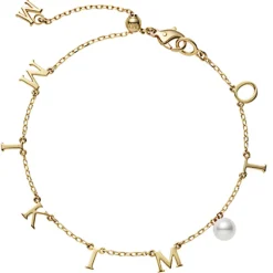 Akoya Cultured Pearl Charm Bracelet in 18K Yellow Gold