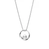 Akoya Cultured Pearl Circle Pendant in 18K White Gold