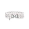 Akoya Cultured Pearl Double Row Bracelet with diamond clasp