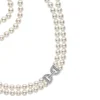 Akoya Cultured Pearl Double Strand Necklace with Diamond Clasp