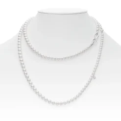 Akoya Cultured Pearl Double Strand Necklace with Diamonds