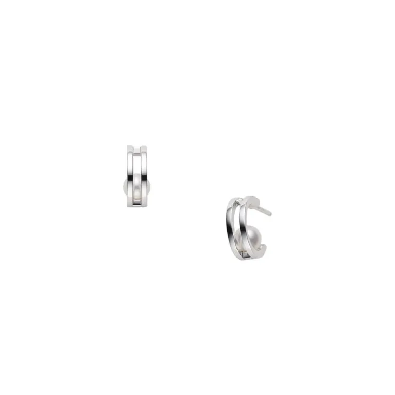 Akoya Cultured Pearl Earrings in 18K White Gold