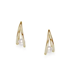 Akoya Cultured Pearl Earrings in White Gold