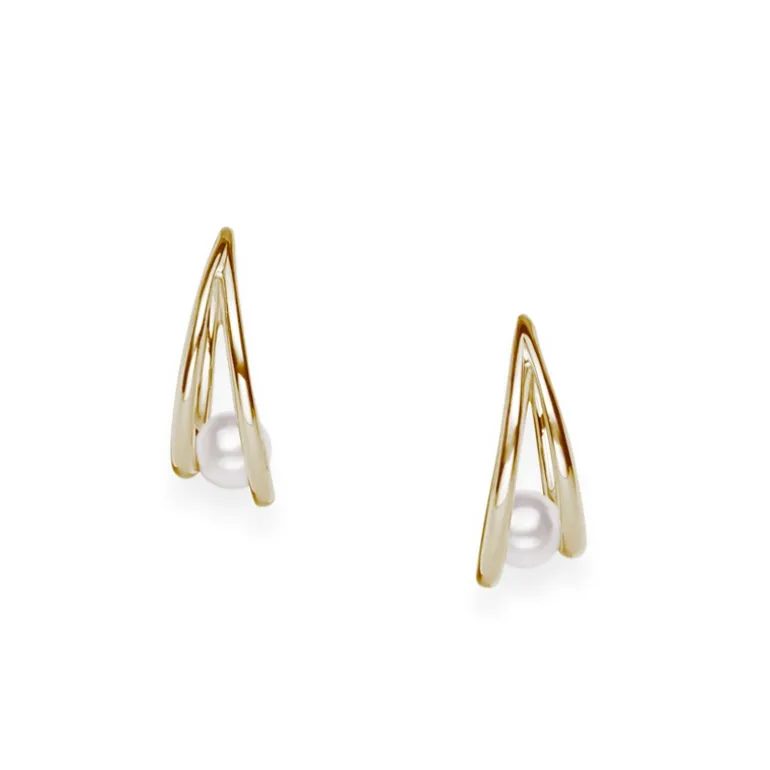 Akoya Cultured Pearl Earrings in White Gold