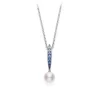 Akoya Cultured Pearl Ocean Pendant with Sapphire