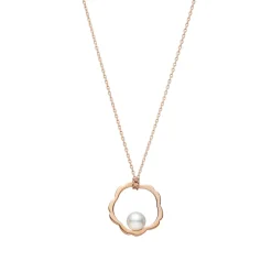 Akoya Cultured Pearl Pendant in Pink Gold