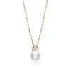 Akoya Cultured Pearl Pendant With Diamonds - 18K Pink Gold