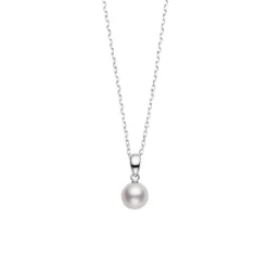 Akoya Cultured Pearl Pendant in 18K White Gold