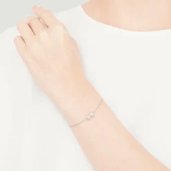 Akoya Cultured Pearl Station Bracelet in 18K White Gold
