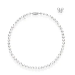 Akoya Cultured Pearl Two-Piece Gift Set in White Gold - 7x6mm