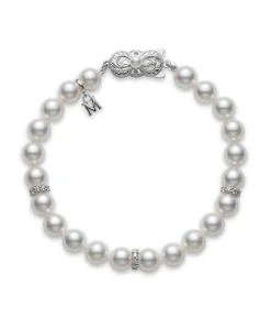 Akoya Cultured Pearl with Diamonds Bracelet - Mikimoto