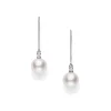 Akoya Leverback Earrings with Diamond
