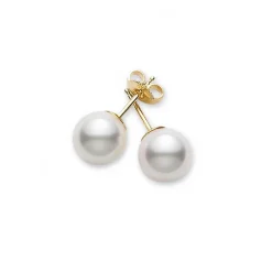 Akoya Stud Earrings in Yellow Gold