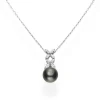Black South Sea and Diamond Pendant