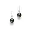 Black South Sea Cultured Pearl and Diamond Earrings in 18K White Gold