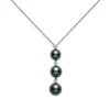 Black South Sea Cultured Pearl and Diamond Pendant - Mikimoto