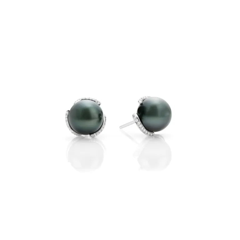 Black South Sea Cultured Pearl Embrace Earrings