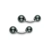 Black South Sea Cultured Pearl Cufflinks - Mikimoto