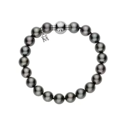 Black South Sea Cultured Pearl Bracelet in 18K White Gold