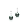 Black South Sea Cultured Pearl and Diamond Earrings