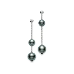 Black South Sea Pearls in Motion Earrings - Mikimoto