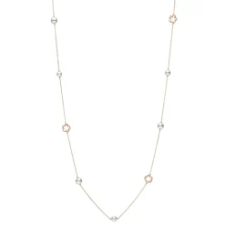 Cherry Blossom Akoya Cultured Pearl Necklace in Pink Gold