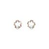 Cherry Blossom Akoya Cultured Pearl Earrings in Pink Gold