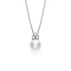 Classic Akoya Cultured Pearl Pendant with Diamond