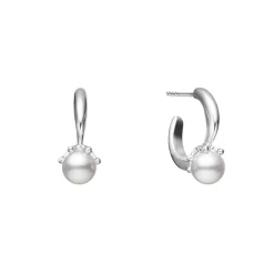 Classic Akoya Cultured Pearl Earrings in 18K White Gold