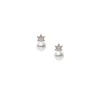 Classic Akoya Cultured Pearl Star Earrings in 18K Pink Gold