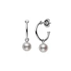 Classic Akoya Cultured Pearl Semi Hoop Earrings