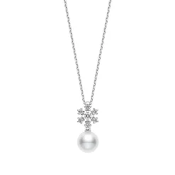 Classic Akoya Cultured Pearl and Diamond Pendant