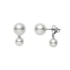 Classic Akoya Cultured Pearl Earrings in 18K White Gold